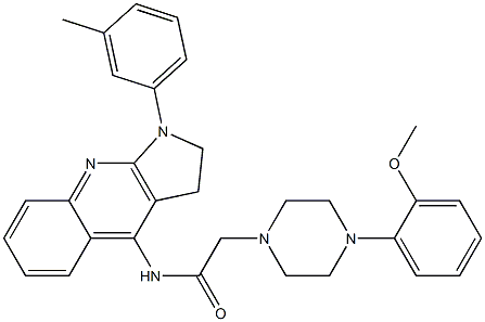 2-[4-(2-methoxyphenyl)-1-piperazinyl]-N-[1-(3-methylphenyl)-2,3-dihydro-1H-pyrrolo[2,3-b]quinolin-4-yl]acetamide 结构式