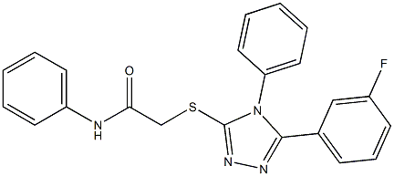 2-{[5-(3-fluorophenyl)-4-phenyl-4H-1,2,4-triazol-3-yl]sulfanyl}-N-phenylacetamide 结构式