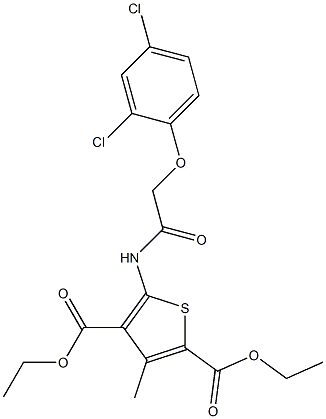 diethyl 5-{[(2,4-dichlorophenoxy)acetyl]amino}-3-methyl-2,4-thiophenedicarboxylate 结构式