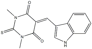 5-(1H-indol-3-ylmethylene)-1,3-dimethyl-2-thioxodihydro-4,6(1H,5H)-pyrimidinedione 结构式
