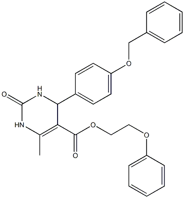 2-phenoxyethyl 4-[4-(benzyloxy)phenyl]-6-methyl-2-oxo-1,2,3,4-tetrahydro-5-pyrimidinecarboxylate 结构式