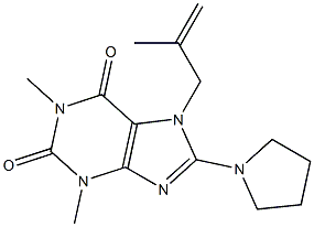 1,3-dimethyl-7-(2-methyl-2-propenyl)-8-(1-pyrrolidinyl)-3,7-dihydro-1H-purine-2,6-dione 结构式
