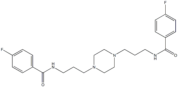 4-fluoro-N-[3-(4-{3-[(4-fluorobenzoyl)amino]propyl}-1-piperazinyl)propyl]benzamide 结构式