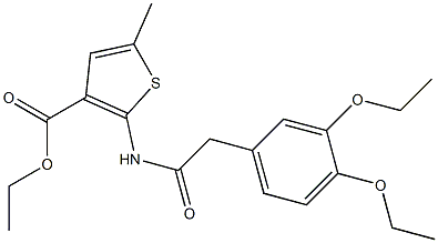 ethyl 2-{[(3,4-diethoxyphenyl)acetyl]amino}-5-methyl-3-thiophenecarboxylate 结构式