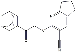 2-{[2-(1-adamantyl)-2-oxoethyl]sulfanyl}-6,7-dihydro-5H-cyclopenta[b]pyridine-3-carbonitrile 结构式