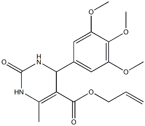 allyl 6-methyl-2-oxo-4-(3,4,5-trimethoxyphenyl)-1,2,3,4-tetrahydro-5-pyrimidinecarboxylate 结构式