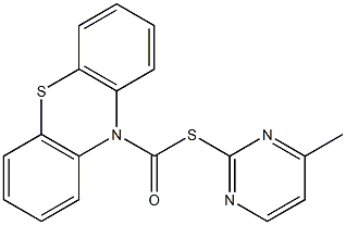 S-(4-methyl-2-pyrimidinyl) 10H-phenothiazine-10-carbothioate 结构式