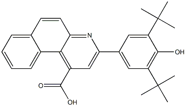 3-(3,5-ditert-butyl-4-hydroxyphenyl)benzo[f]quinoline-1-carboxylic acid 结构式
