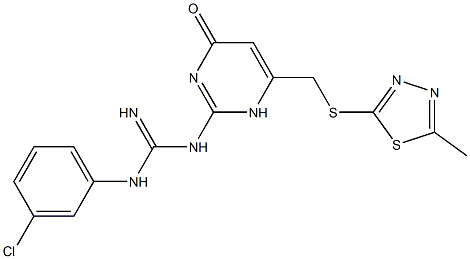 N-(3-chlorophenyl)-N'-(6-{[(5-methyl-1,3,4-thiadiazol-2-yl)thio]methyl}-4-oxo-1,4-dihydro-2-pyrimidinyl)guanidine 结构式