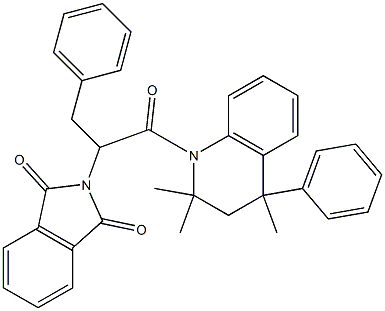 2-[1-benzyl-2-oxo-2-(2,2,4-trimethyl-4-phenyl-3,4-dihydro-1(2H)-quinolinyl)ethyl]-1H-isoindole-1,3(2H)-dione 结构式