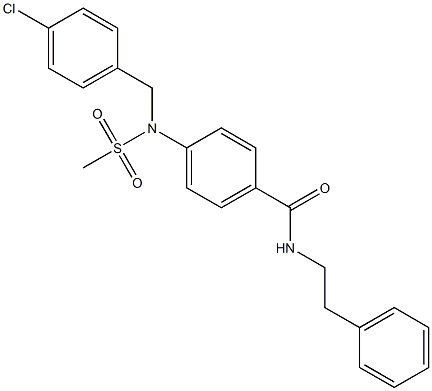 4-[[(4-chlorophenyl)methyl](methylsulfonyl)amino]-N-(2-phenylethyl)benzamide 结构式