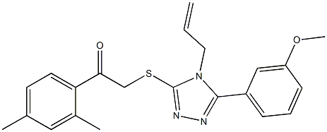 2-{[4-allyl-5-(3-methoxyphenyl)-4H-1,2,4-triazol-3-yl]sulfanyl}-1-(2,4-dimethylphenyl)ethanone 结构式