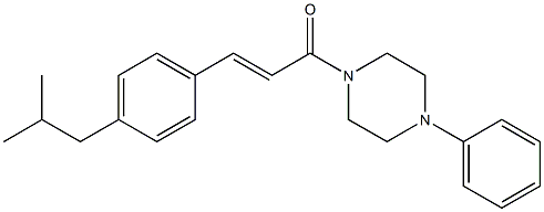 1-[3-(4-isobutylphenyl)acryloyl]-4-phenylpiperazine 结构式