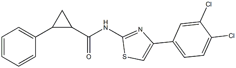 N-[4-(3,4-dichlorophenyl)-1,3-thiazol-2-yl]-2-phenylcyclopropanecarboxamide 结构式