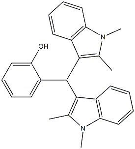 2-[bis(1,2-dimethyl-1H-indol-3-yl)methyl]phenol 结构式