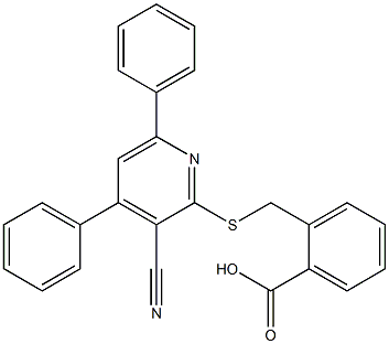 2-{[(3-cyano-4,6-diphenyl-2-pyridinyl)sulfanyl]methyl}benzoic acid 结构式