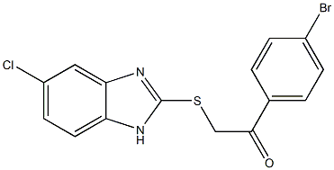 1-(4-bromophenyl)-2-[(5-chloro-1H-benzimidazol-2-yl)sulfanyl]ethanone 结构式