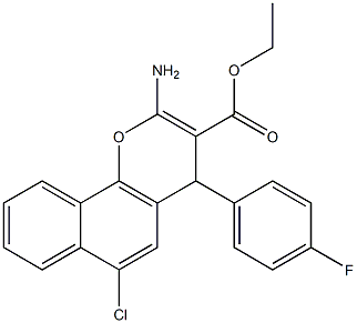 ethyl 2-amino-6-chloro-4-(4-fluorophenyl)-4H-benzo[h]chromene-3-carboxylate 结构式
