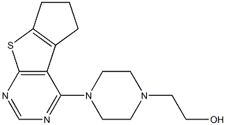 2-[4-(6,7-dihydro-5H-cyclopenta[4,5]thieno[2,3-d]pyrimidin-4-yl)-1-piperazinyl]ethanol 结构式