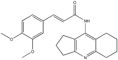 3-(3,4-dimethoxyphenyl)-N-(2,3,5,6,7,8-hexahydro-1H-cyclopenta[b]quinolin-9-yl)acrylamide 结构式