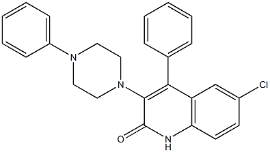 6-chloro-4-phenyl-3-(4-phenyl-1-piperazinyl)-2(1H)-quinolinone 结构式