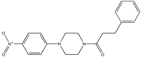 1-{4-nitrophenyl}-4-(3-phenylpropanoyl)piperazine 结构式