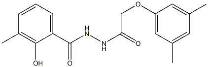 N'-[(3,5-dimethylphenoxy)acetyl]-2-hydroxy-3-methylbenzohydrazide 结构式