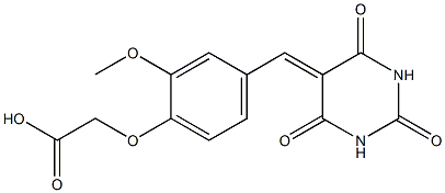 {2-methoxy-4-[(2,4,6-trioxotetrahydro-5(2H)-pyrimidinylidene)methyl]phenoxy}acetic acid 结构式