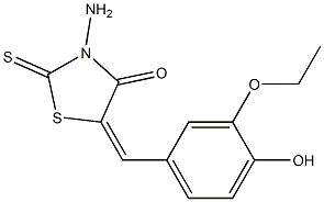 3-amino-5-(3-ethoxy-4-hydroxybenzylidene)-2-thioxo-1,3-thiazolidin-4-one 结构式