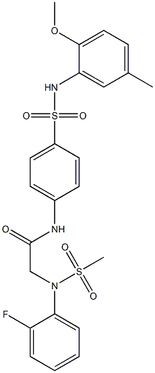 2-[2-fluoro(methylsulfonyl)anilino]-N-{4-[(2-methoxy-5-methylanilino)sulfonyl]phenyl}acetamide 结构式