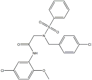 2-[(4-chlorobenzyl)(phenylsulfonyl)amino]-N-(5-chloro-2-methoxyphenyl)acetamide 结构式