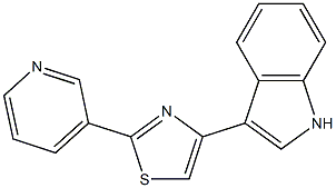 3-[2-(3-pyridinyl)-1,3-thiazol-4-yl]-1H-indole 结构式