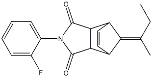 4-(2-fluorophenyl)-10-(1-methylpropylidene)-4-azatricyclo[5.2.1.0~2,6~]dec-8-ene-3,5-dione 结构式