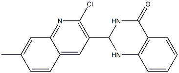 2-(2-chloro-7-methyl-3-quinolinyl)-2,3-dihydro-4(1H)-quinazolinone 结构式