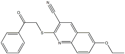 6-ethoxy-2-[(2-oxo-2-phenylethyl)sulfanyl]-3-quinolinecarbonitrile 结构式