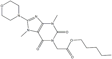 pentyl (3,7-dimethyl-8-morpholin-4-yl-2,6-dioxo-2,3,6,7-tetrahydro-1H-purin-1-yl)acetate 结构式