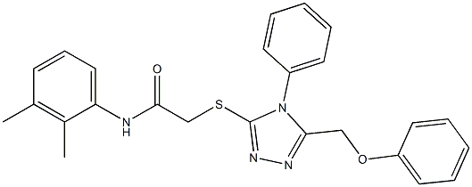 N-(2,3-dimethylphenyl)-2-{[5-(phenoxymethyl)-4-phenyl-4H-1,2,4-triazol-3-yl]sulfanyl}acetamide 结构式