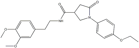 N-[2-(3,4-dimethoxyphenyl)ethyl]-1-(4-ethoxyphenyl)-5-oxo-3-pyrrolidinecarboxamide 结构式