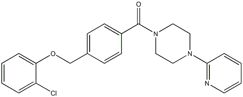 1-{4-[(2-chlorophenoxy)methyl]benzoyl}-4-(2-pyridinyl)piperazine 结构式