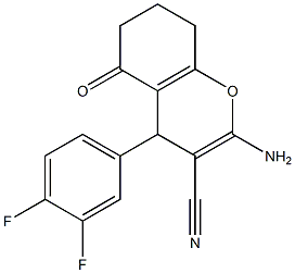 2-amino-4-(3,4-difluorophenyl)-5-oxo-5,6,7,8-tetrahydro-4H-chromene-3-carbonitrile 结构式
