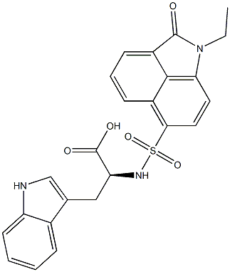 N-[(1-ethyl-2-oxo-1,2-dihydrobenzo[cd]indol-6-yl)sulfonyl]tryptophan 结构式