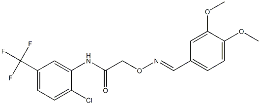 N-[2-chloro-5-(trifluoromethyl)phenyl]-2-{[(3,4-dimethoxybenzylidene)amino]oxy}acetamide 结构式