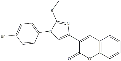 3-[1-(4-bromophenyl)-2-(methylsulfanyl)-1H-imidazol-4-yl]-2H-chromen-2-one 结构式