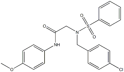 2-[(4-chlorobenzyl)(phenylsulfonyl)amino]-N-(4-methoxyphenyl)acetamide 结构式