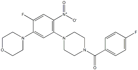 4-{2-fluoro-5-[4-(4-fluorobenzoyl)-1-piperazinyl]-4-nitrophenyl}morpholine 结构式