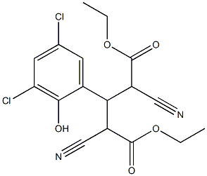 diethyl 2,4-dicyano-3-(3,5-dichloro-2-hydroxyphenyl)pentanedioate 结构式
