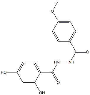 2,4-dihydroxy-N'-(4-methoxybenzoyl)benzohydrazide 结构式