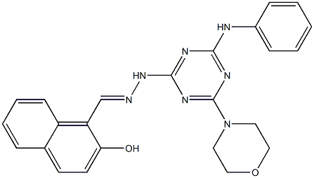 2-hydroxy-1-naphthaldehyde [4-anilino-6-(4-morpholinyl)-1,3,5-triazin-2-yl]hydrazone 结构式