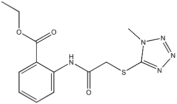 ethyl 2-({[(1-methyl-1H-tetraazol-5-yl)sulfanyl]acetyl}amino)benzoate 结构式