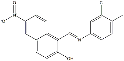 1-{[(3-chloro-4-methylphenyl)imino]methyl}-6-nitro-2-naphthol 结构式